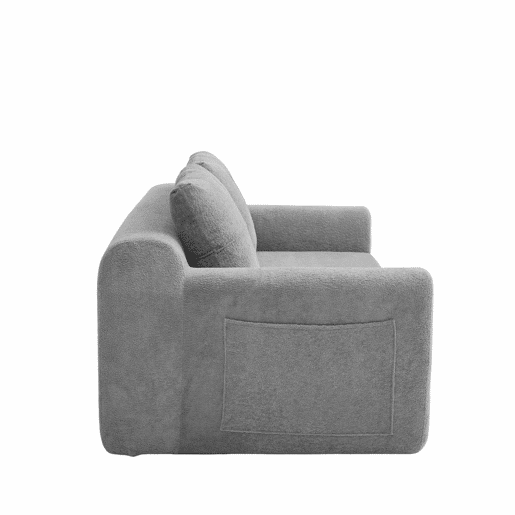 Sofá-cama dobrável de 2 lugares - Conversível, moderno, com almofada e futon - Cinza escuro