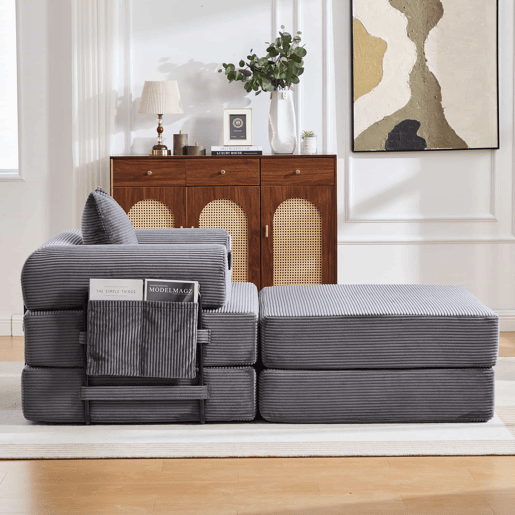 Sofá-cama individual - design ergonómico, estrutura metálica estável, almofada incluída - Cinza escuro Sofá-cama individual - design ergonómico, estrutura metálica estável, almofada incluída - Cinza escuro