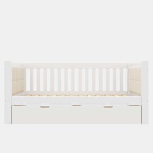 Cama embutida 90x200 cm - design compacto, madeira, base incluída, montagem fácil - branca