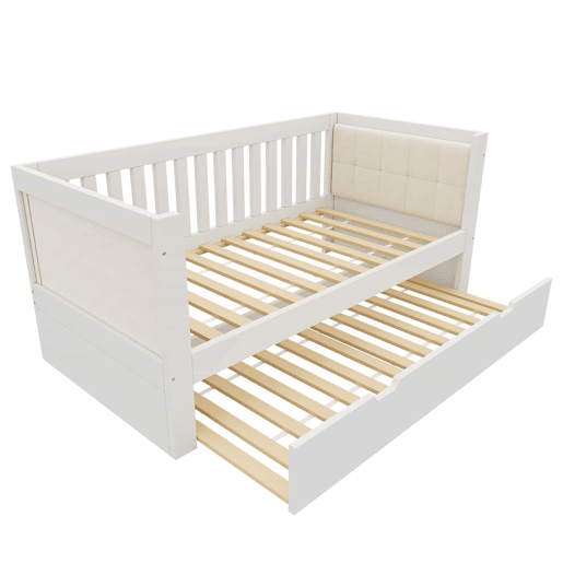 Cama embutida 90x200 cm - design compacto, madeira, base incluída, montagem fácil - branca Cama embutida 90x200 cm - design compacto, madeira, base incluída, montagem fácil - branca