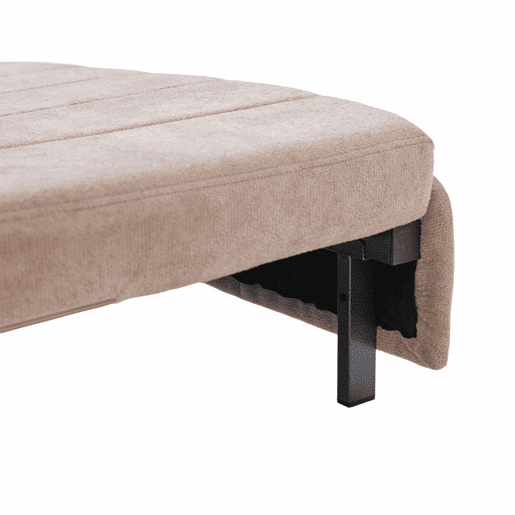 Sofá-cama extensível em tecido multifuncional de 2 lugares u2013 transformável em cama, bolsos nos braços, porta-carregador USB e porta-copos u2013 cor cáqui