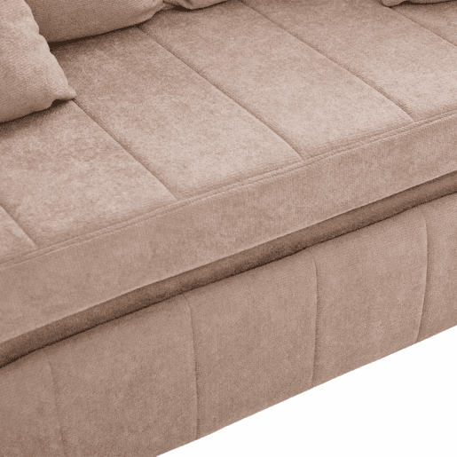 Sofá-cama extensível em tecido multifuncional de 2 lugares u2013 transformável em cama, bolsos nos braços, porta-carregador USB e porta-copos u2013 cor cáqui