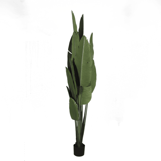 Palmeira-Bananeira Artificial de 210 cm - Planta tropical grande com folhas realistas e vaso preto para interiores Palmeira-Bananeira Artificial de 210 cm - Planta tropical grande com folhas realistas e vaso preto para interiores