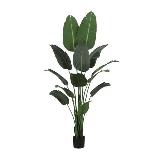 Palmeira-Bananeira Artificial de 180 cm - Planta tropical grande com folhas realistas e vaso preto para interiores