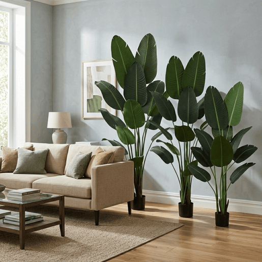 Palmeira-Bananeira Artificial de 180 cm - Planta tropical grande com folhas realistas e vaso preto para interiores