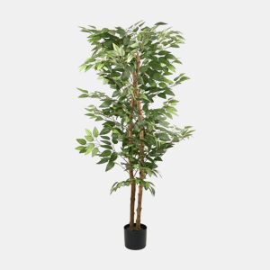 Ficus Artificial de 160 cm com Vaso - Planta artificial decorativa grande e realista para interiores