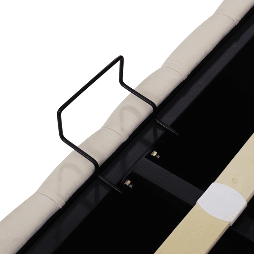 Cama contentora de veludo com estrado de ripas 180x200 cm - Bege Cama contentora de veludo com estrado de ripas 180x200 cm - Bege