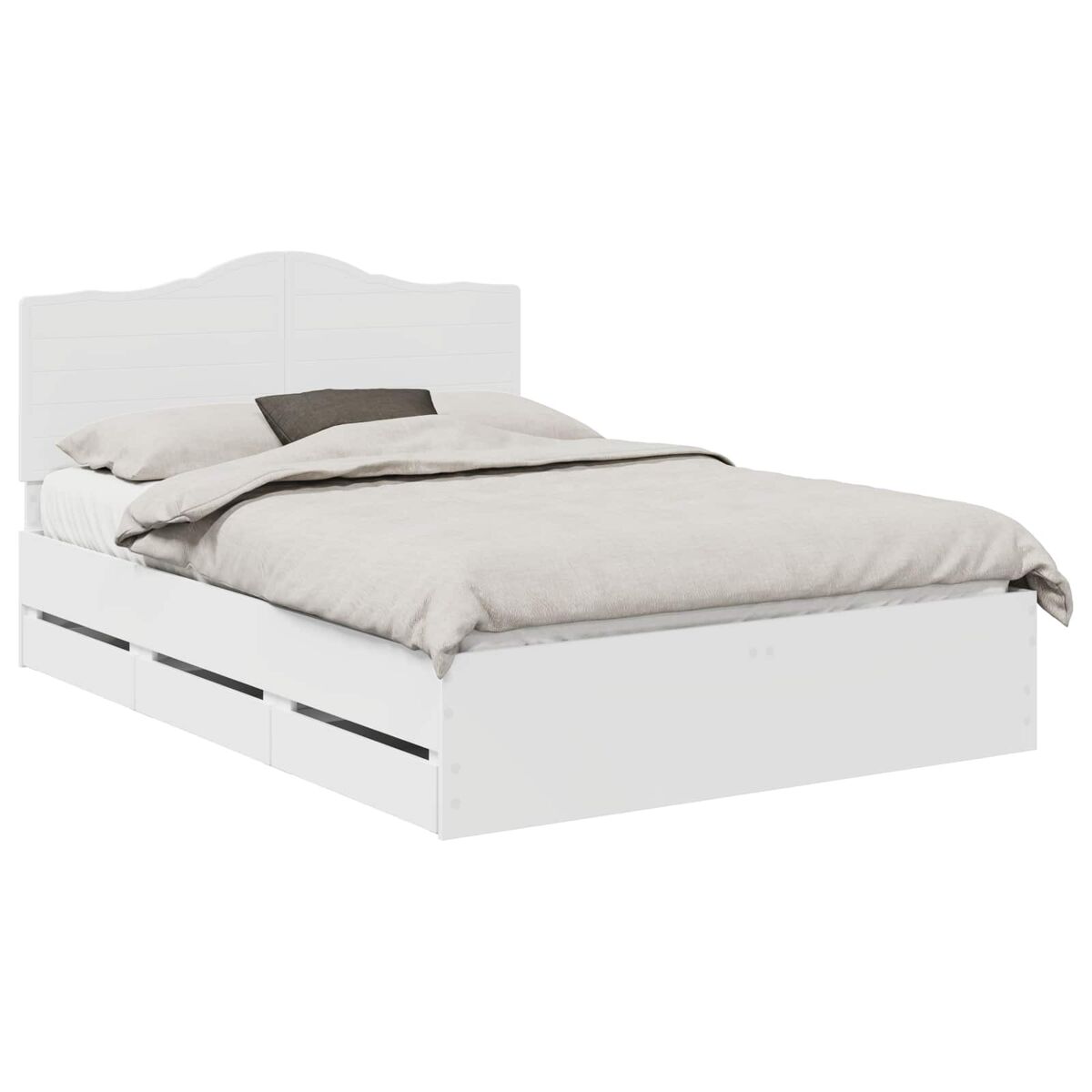 Estructura de cama doble matrimonial con cajón 160 x 200 cm madera ingenieril