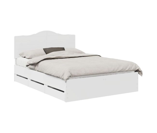 Estructura de cama doble matrimonial con cajón 160 x 200 cm madera ingenieril