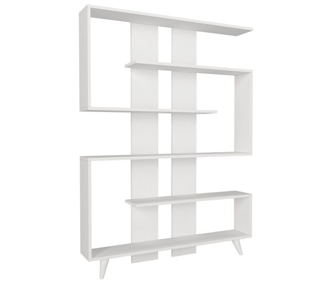 Librería de madera "Rain" - 120 x 20 x 162 cm - Blanco