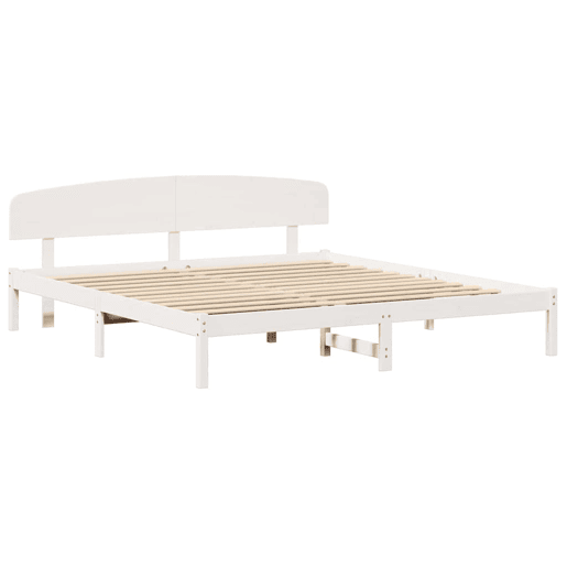 Estrutura da Cama de casal simple com cabeceira Branco 180 x 200 cm Estrutura da Cama de casal simple com cabeceira Branco 180 x 200 cm