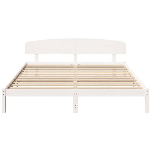 Estrutura da Cama de casal simple com cabeceira Branco 180 x 200 cm Estrutura da Cama de casal simple com cabeceira Branco 180 x 200 cm