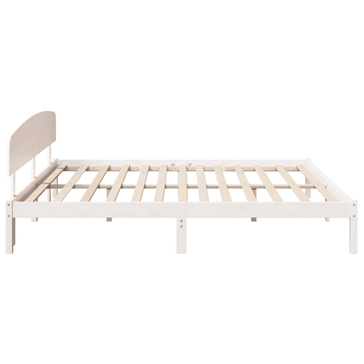 Estrutura da Cama de casal simple com cabeceira Branco 180 x 200 cm Estrutura da Cama de casal simple com cabeceira Branco 180 x 200 cm