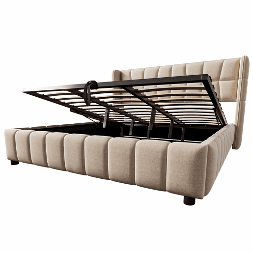Cama estofada 180 x 200 cm - cama de casal com base de molas, encosto e sistema de arrumação hidráulico, estrutura em linho para adultos e adolescentes - bege Cama estofada 180 x 200 cm - cama de casal com base de molas, encosto e sistema de arrumação hidráulico, estrutura em linho para adultos e adolescentes - bege