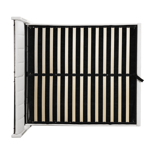 Cama contentora estofada em pele sintética - 160x200 cm - com porta USB e LED - cabeceira de ângulo ajustável - Branco Cama contentora estofada em pele sintética - 160x200 cm - com porta USB e LED - cabeceira de ângulo ajustável - Branco