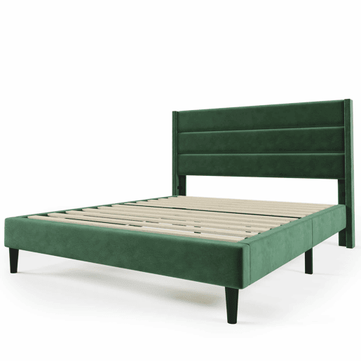 Cama estofada em veludo - 140x200cm - estilo contemporâneo - Verde Cama estofada em veludo - 140x200cm - estilo contemporâneo - Verde