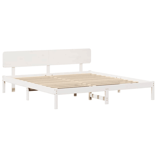 Estrutura da Cama de casal simple com cabeceira Branco 180 x 200 cm Estrutura da Cama de casal simple com cabeceira Branco 180 x 200 cm