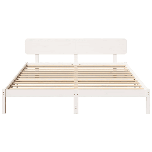 Estrutura da Cama de casal simple com cabeceira Branco 180 x 200 cm Estrutura da Cama de casal simple com cabeceira Branco 180 x 200 cm