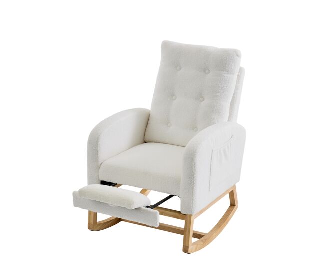 Silla mecedora de tela,blanco