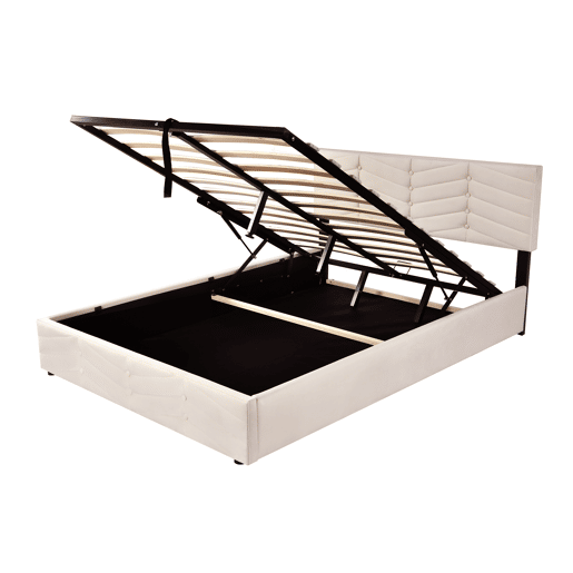 Cama estofada 140x190 cm - com cabeceira ajustável em altura, estrado de ripas de madeira, fácil montagem, veludo holandês - Bege Cama estofada 140x190 cm - com cabeceira ajustável em altura, estrado de ripas de madeira, fácil montagem, veludo holandês - Bege