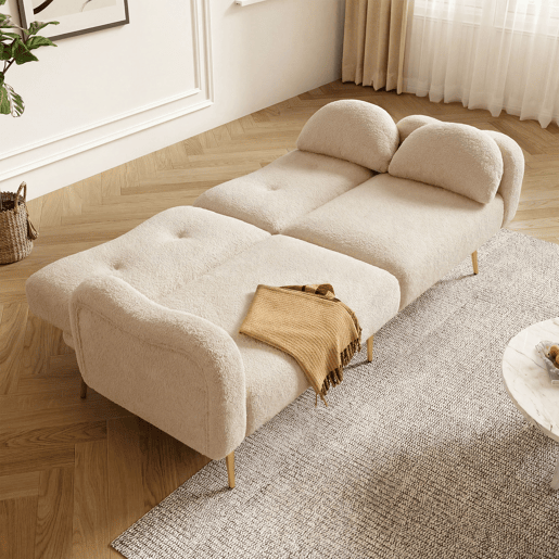 Sofá-cama dobrável 2 lugares fixa de tecido,bege Sofá-cama dobrável 2 lugares fixa de tecido,bege