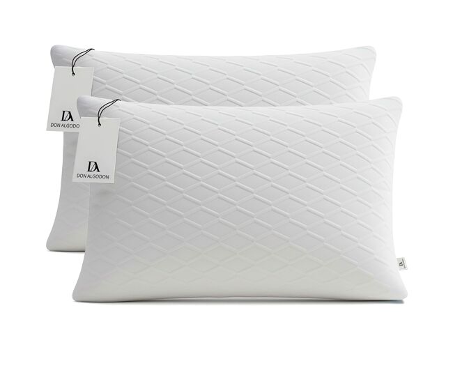 Pack 2 almohadas núcleo 100% viscoelástica 75cm don algodón