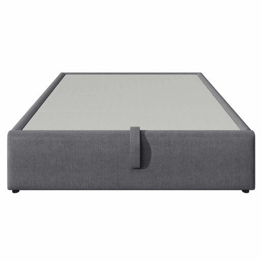 Cama de casal estofada 160x200 cm - cama com arrumação, porta USB-C, base de ripas completa, sem cabeceira, algodão - cinzento