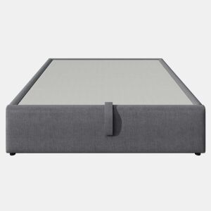 Cama de casal estofada 160x200 cm - cama com arrumação, porta USB-C, base de ripas completa, sem cabeceira, algodão - cinzento
