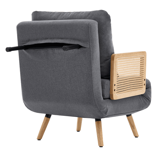 Sofá-cama dobrável 1 lugare conversível de linho,cinza