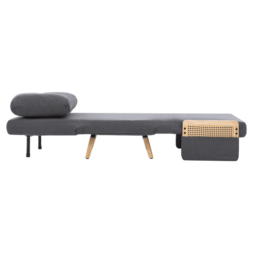 Sofá-cama dobrável 1 lugare conversível de linho,cinza