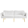 Sofá-cama dobrável 2 lugares fixa de tecido,branco