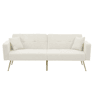 Sofá-cama dobrável 2 lugares fixa de tecido,branco