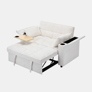 Sofá-cama 2 lugares conversível de tecido,bege
