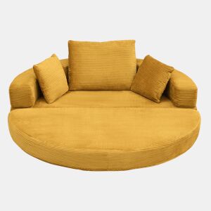 Sofá-cama dobrável 2 lugares fixa,sofá compressível de tecido,amarelo