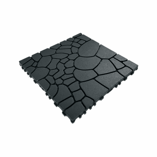 Ladrilhos de terraço encaixáveis de 30 cm - textura de pedra, sistema modular encaixável DIY, instalação fácil e rápida, 44 peças, para uso exterior em pátios, piscinas, varandas e jardins - cinzento escuro Ladrilhos de terraço encaixáveis de 30 cm - textura de pedra, sistema modular encaixável DIY, instalação fácil e rápida, 44 peças, para uso exterior em pátios, piscinas, varandas e jardins - cinzento escuro