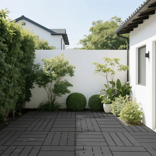Ladrilhos de plástico encaixáveis para terraços, 30 x 30 cm - 44 peças, sistema modular, impermeáveis, adequados para todas as condições climáticas, uso exterior em piscinas, varandas e jardins - cinzento escuro