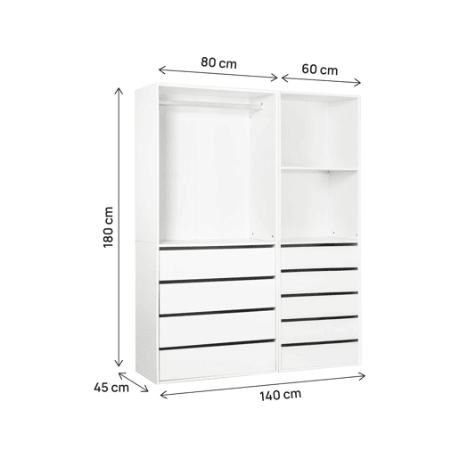 Conjunto de toucador modular Opera - 2 unidades - Branco