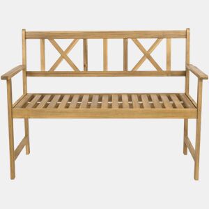 Banco de jardim em madeira 120 cm Surabaya - 2 lugares - Castanho
