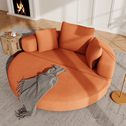 Sofá-cama dobrável 2 lugares fixa,sofá compressível de tecido,laranja Sofá-cama dobrável 2 lugares fixa,sofá compressível de tecido,laranja