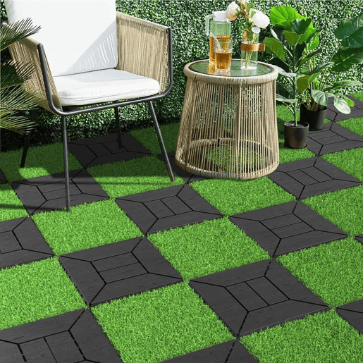 Relva artificial 30 x 30 cm, 36 peças - ladrilhos encaixáveis para pátios, varandas e jardins - verde Relva artificial 30 x 30 cm, 36 peças - ladrilhos encaixáveis para pátios, varandas e jardins - verde