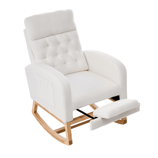 Cadeira de balanço de tecido,branco Cadeira de balanço de tecido,branco