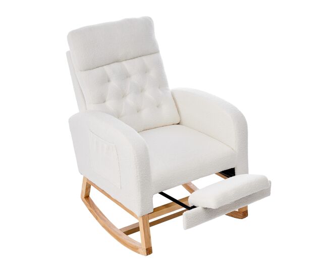 Silla mecedora de tela,blanco