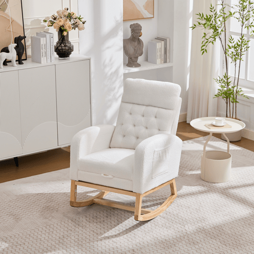 Cadeira de balanço de tecido,branco Cadeira de balanço de tecido,branco
