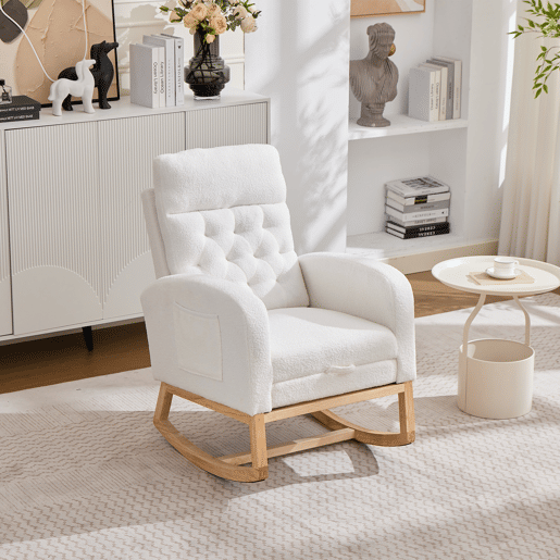 Cadeira de balanço de tecido,branco Cadeira de balanço de tecido,branco