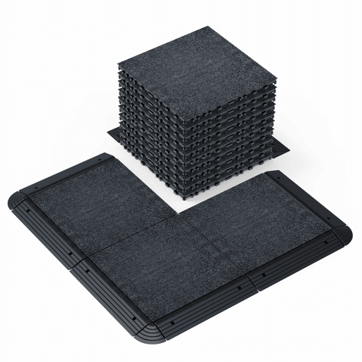 Ladrilhos para terraço tipo alcatifa, 12, 36 peças - sistema modular de encaixe DIY, instalação rápida e simples para pátios, alpendres, varandas, piscinas e jardins - cinzento Ladrilhos para terraço tipo alcatifa, 12, 36 peças - sistema modular de encaixe DIY, instalação rápida e simples para pátios, alpendres, varandas, piscinas e jardins - cinzento