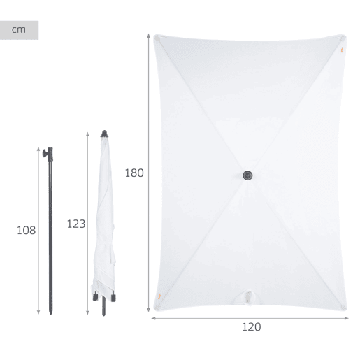 Aktive Garden Guarda-sol retangular para exterior proteção UV30 180x120 cm