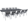 Conjunto de Mobiliário de Jardim Lagos - 200320 x 105 x 76 cm - 10 Cadeiras - Cinza Escuro