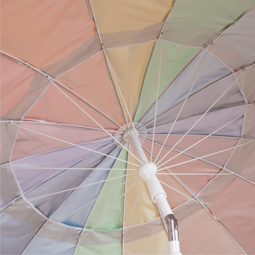 Aktive Guarda-sol de praia com 16 varetas, 200 cm, multicolorido, inclinável, proteção UV50