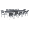 Conjunto de Mobiliário de Jardim Lagos - 200320 x 105 x 76 cm - 12 Cadeiras - Cinza Escuro