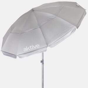 Aktive Guarda-sol de praia com 10 varetas, 220 cm, cinza, inclinável, proteção UV50